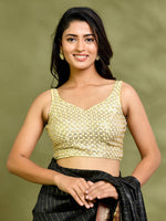 Thumbnail for Amodini Designer Studio Golden Pearl Cutdana Sleeveless Padded Blouse