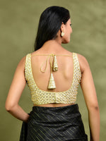 Thumbnail for Amodini Designer Studio Golden Pearl Cutdana Sleeveless Padded Blouse