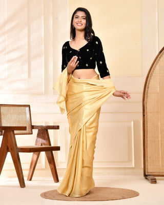 Amodini Designer Studio Black Embellished Velvet Blouse - Distacart