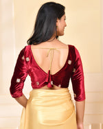 Thumbnail for Amodini Designer Studio Marroon Embellished Velvet Blouse