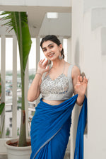 Thumbnail for Amodini Designer Studio Women Embellished Sweetheart Neck Saree Blouse - Distacart