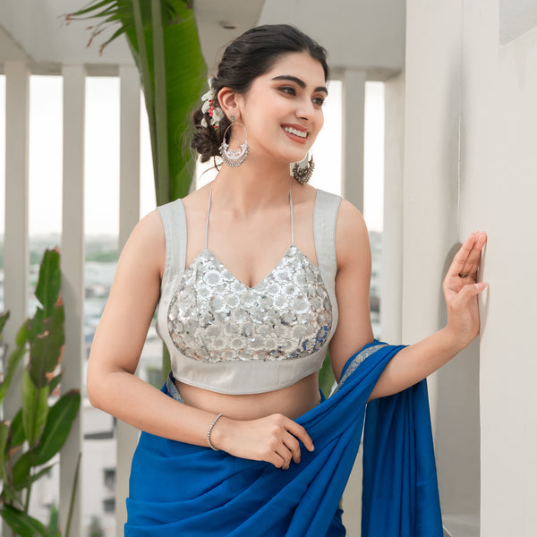 Amodini Designer Studio Women Embellished Sweetheart Neck Saree Blouse - Distacart