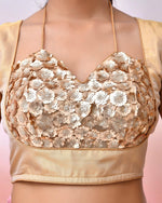 Thumbnail for Amodini Designer Studio Women Embellished Sequined Masaba Cut Saree Blouse - Distacart