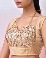 Thumbnail for Amodini Designer Studio Women Embellished Sequined Masaba Cut Saree Blouse - Distacart
