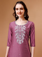 Thumbnail for Hand Beads Embroidered Kurta With Pant & Dupatta, Multicolor - Hiral Fashion - Distacart