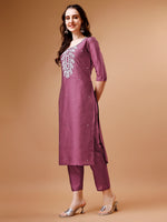 Thumbnail for Hand Beads Embroidered Kurta With Pant & Dupatta, Multicolor - Hiral Fashion - Distacart