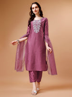Thumbnail for Hand Beads Embroidered Kurta With Pant & Dupatta, Multicolor - Hiral Fashion - Distacart