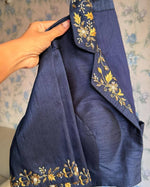 Thumbnail for Malishka Women's Navy Blue Banglori Silk Hand Work Readymade Blouse