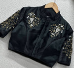 Thumbnail for Malishka Women's Black Colour Pure Silk Readymade Blouse
