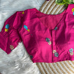 Thumbnail for Malishka Women's Pink Colour Khadi Cotton Readymade Blouse - Distacart