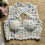 Thumbnail for Malishka Women's White Colour Khadi Cotton Readymade Blouse