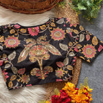 Thumbnail for Malishka Women's Black Cotton Hand Work Readymade Blouse