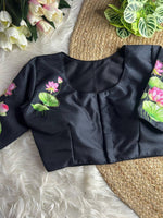 Thumbnail for Malishka Women's Black Colour Silk Readymade Blouse - Distacart