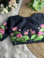 Thumbnail for Malishka Women's Black Colour Silk Readymade Blouse - Distacart