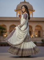 Thumbnail for Teeya Creation Multi Color Star Georgette Heavy Embroidery Work Functional Wear Salwar Suit - Distacart