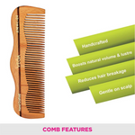 Thumbnail for Vega Grooming Wooden Hair Comb - Handmade - Dista