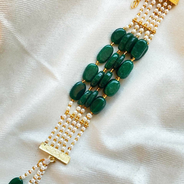 Joban Fashion Bottle Green Brass Semi Precious Stone Bracelet