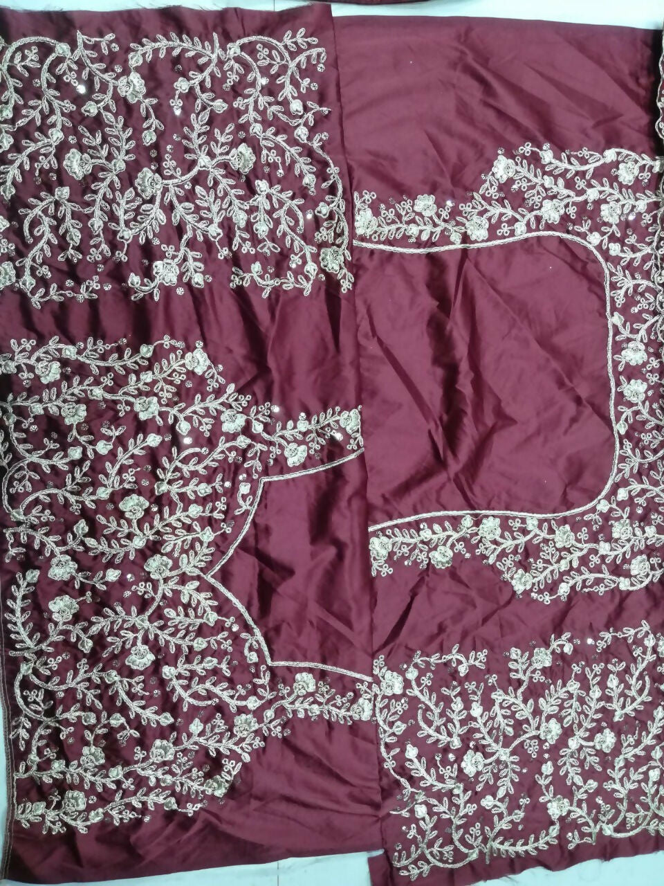 Jyoti Fashion Classy Maroon Silk 3MM Sequins with Thread & Coding Embroidery Lehenga Choli with Dupatta - Distacart