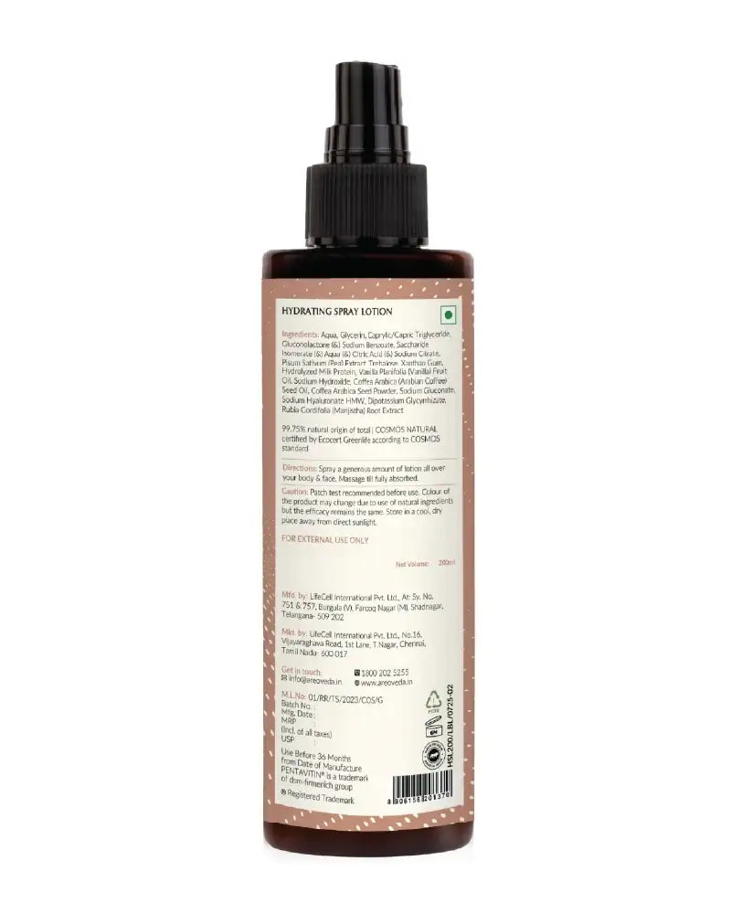 AreoVeda Hydrating Spray Lotion - Distacart