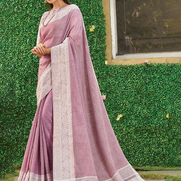 Astita Onion Pink Linen Saree