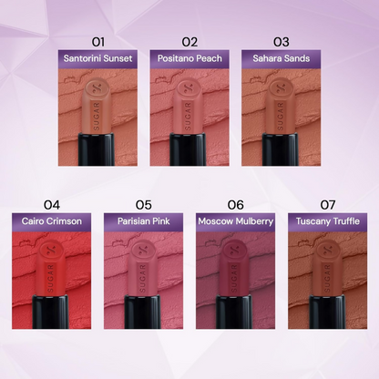Sugar Cosmetics Glide Peptide Serum Lipstick with Vitamin E - 07 Tuscany Truffle - Dista