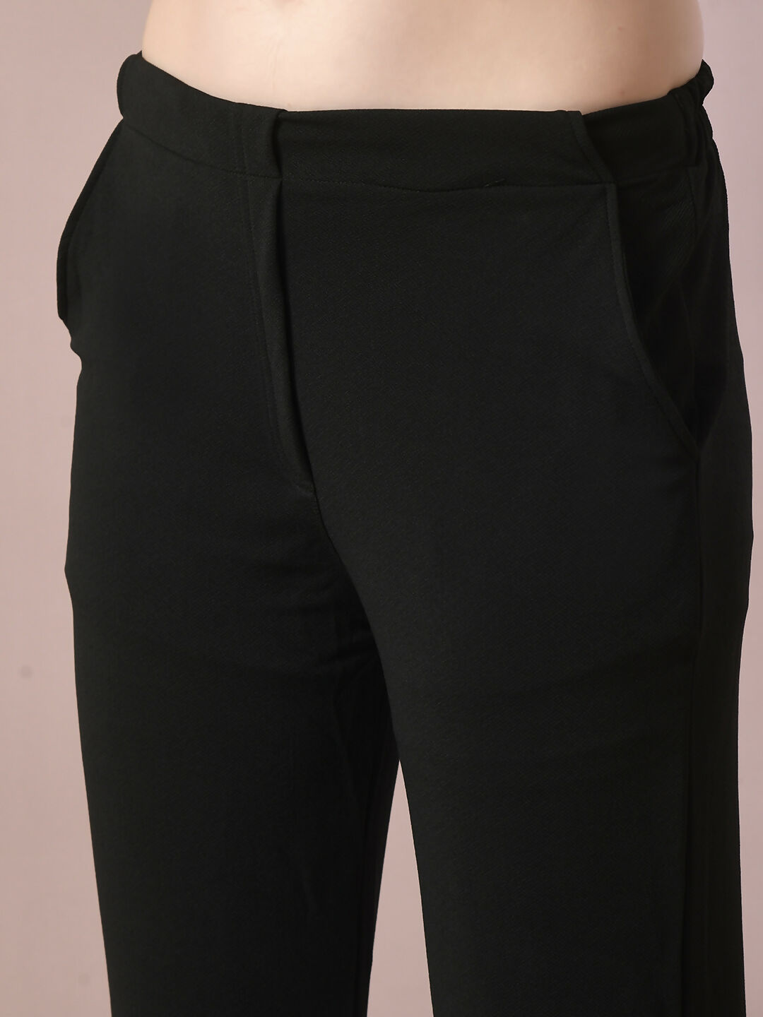 Myshka Women'sBlack Solid Party Straight Trousers - Distacart