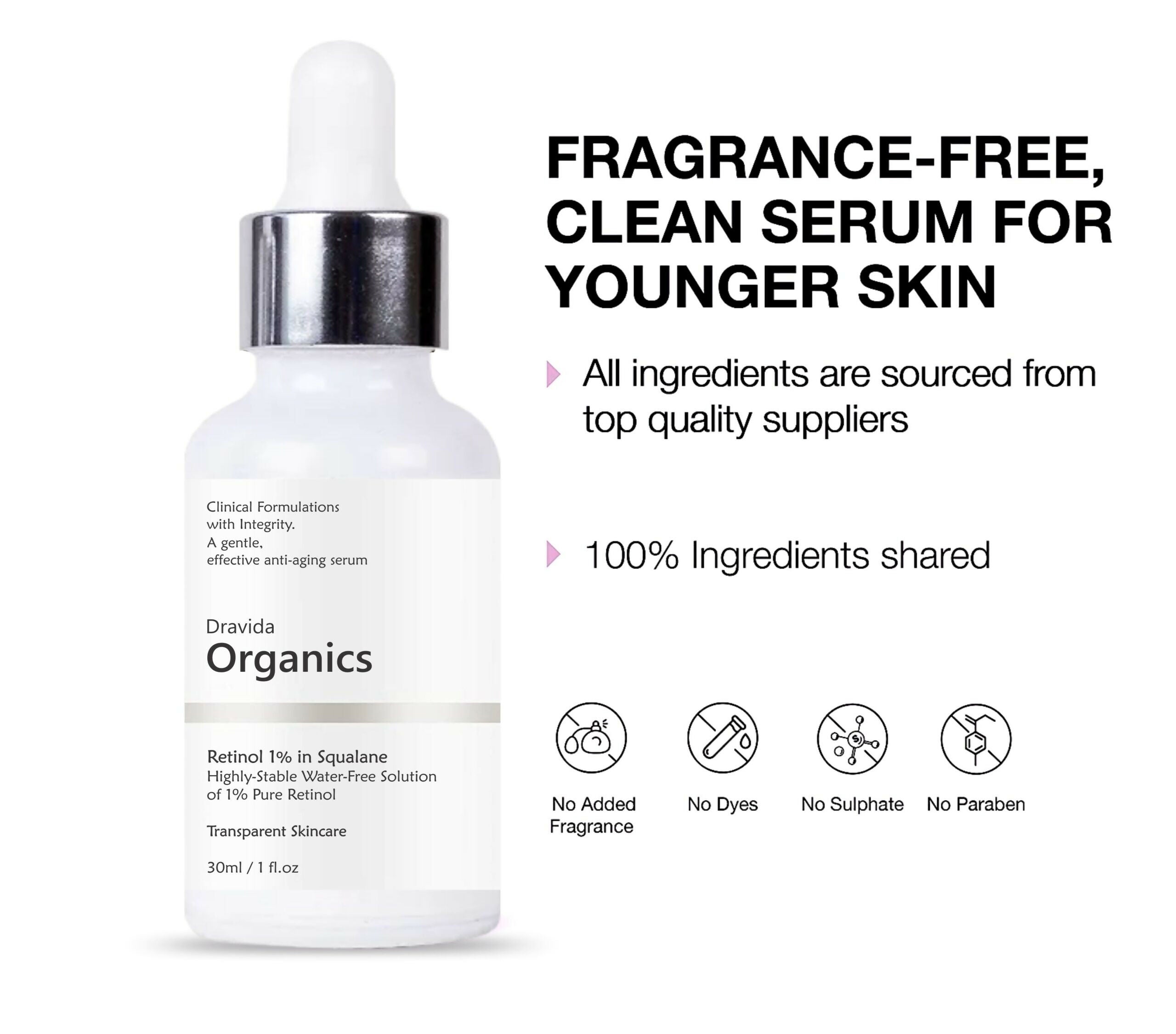 Dravida Organics 1% Retinol Face Serum - Dista