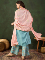 Thumbnail for Sangria Woven Design Kurta & Palazzo With Dupatta