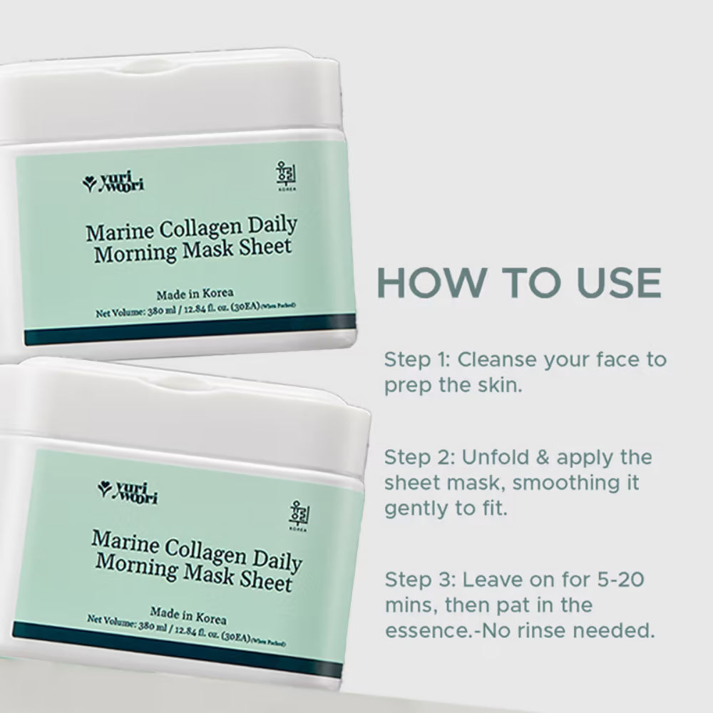 Yuri Woori Marine Collagen Daily Morning Sheet Mask - Dista