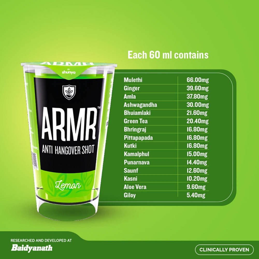 ARMR Anti Hangover Shot Lemon uses