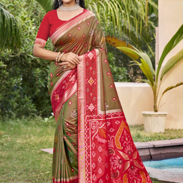 Anaita Brown Silk Saree With Blouse Piece - Distacart