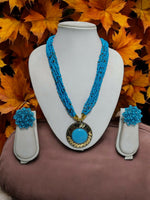 Thumbnail for Inhanns All-Day Statement Beaded Necklace Set - Sky Blue - Distacart