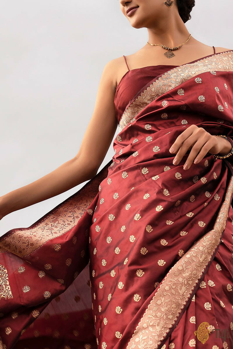 Preksha Creation Indian Style Banarasi Soft Silk Women Saree - Red - Distacart