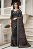 Sangam Prints Black Cotton Print Woven Work Traditional Saree - Dista