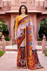 Sangam Prints Light Purple Cotton Print Woven Work Traditional Saree - Dista