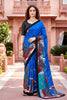Sangam Prints Blue Cotton Print Woven Work Traditional Saree - Dista