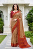 Sangam Prints Beige Cotton Print Woven Work Traditional Saree - Dista
