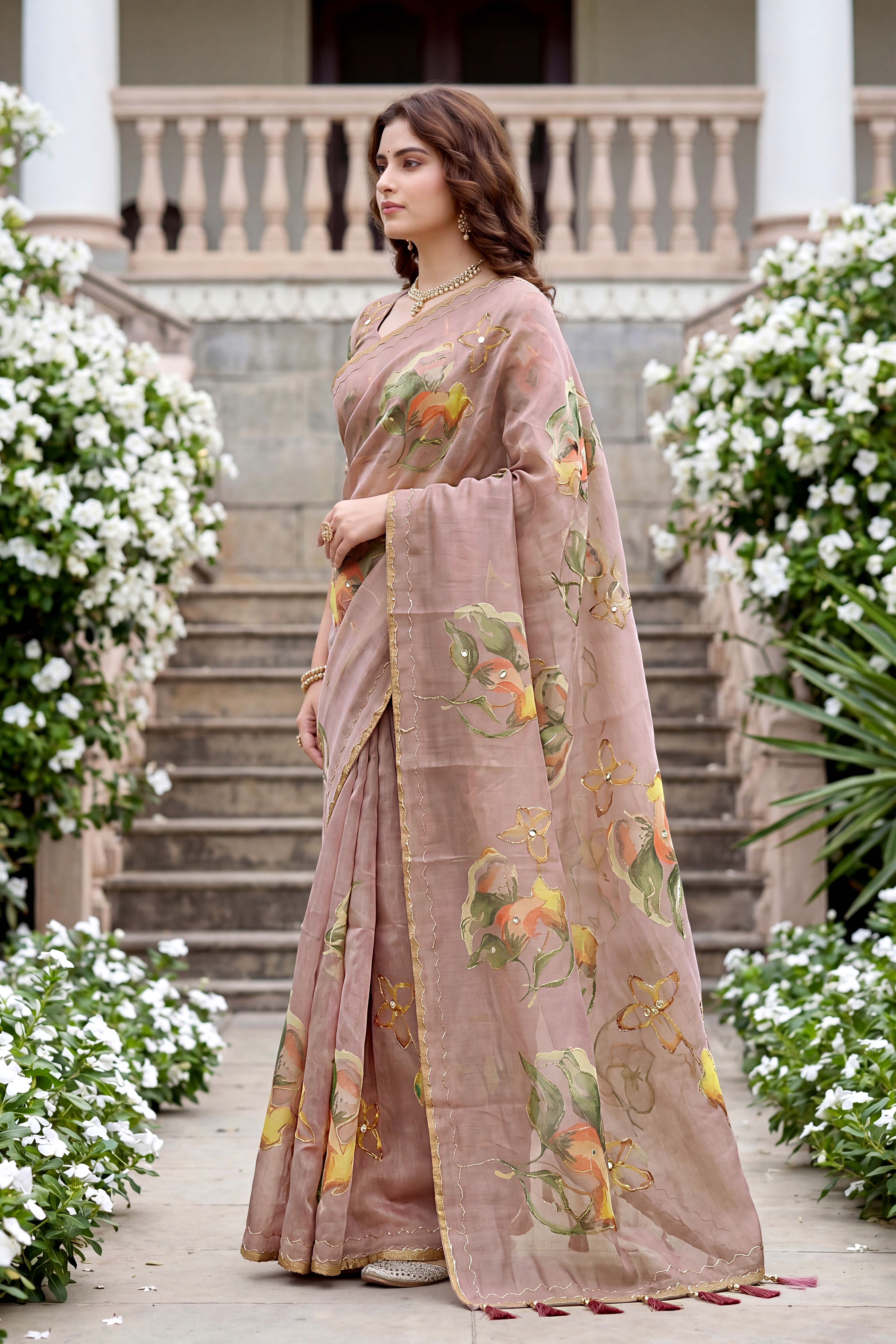 Sangam Prints Purple Cotton Print Woven Work Traditional Saree - Dista