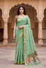 Sangam Prints Green Cotton Print Woven Work Traditional Saree - Dista