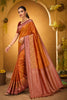 Sangam Prints Copper Orange Silk Woven Work Traditional Saree - Dista