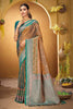 Sangam Prints Bronze Gold Silk Woven Work Traditional Saree - Dista