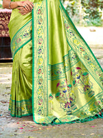 Thumbnail for Sangam Prints Green Silk Woven Work Traditional Saree