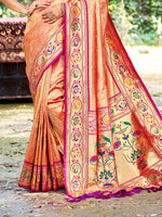 Thumbnail for Sangam Prints Orange Silk Woven Work Traditional Saree