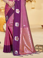 Thumbnail for Sangam Prints Magenta Silk Woven Work Traditional Saree