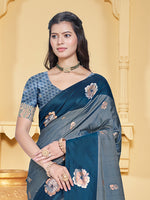 Thumbnail for Sangam Prints Grey  Silk Woven Work Traditional Saree