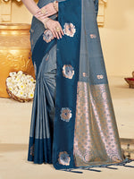 Thumbnail for Sangam Prints Grey  Silk Woven Work Traditional Saree