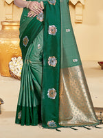 Thumbnail for Sangam Prints Green Silk Woven Work Traditional Saree