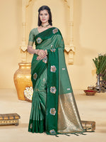 Thumbnail for Sangam Prints Green Silk Woven Work Traditional Saree