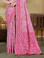 Thumbnail for Sangam Prints Pink Cotton Silk With Meena Woven Work Traditional Saree