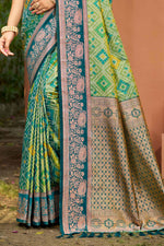 Thumbnail for Sangam Prints Parrot Green Soft Silk Woven Work Traditional Saree - Dista